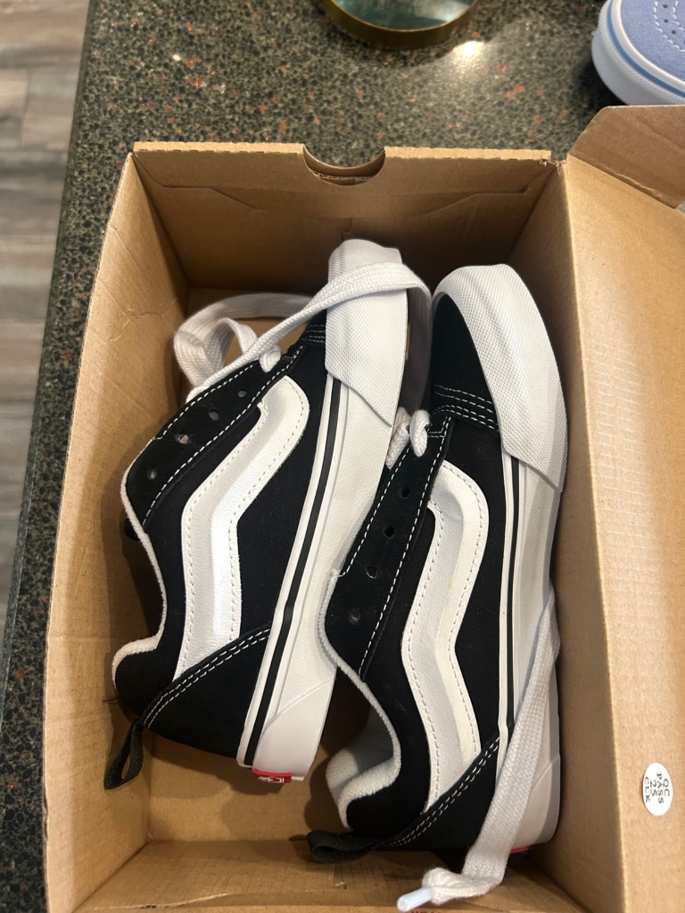 Vans Kids Black and White Canvas Low-Top Sneakers - Picture 5 of 6